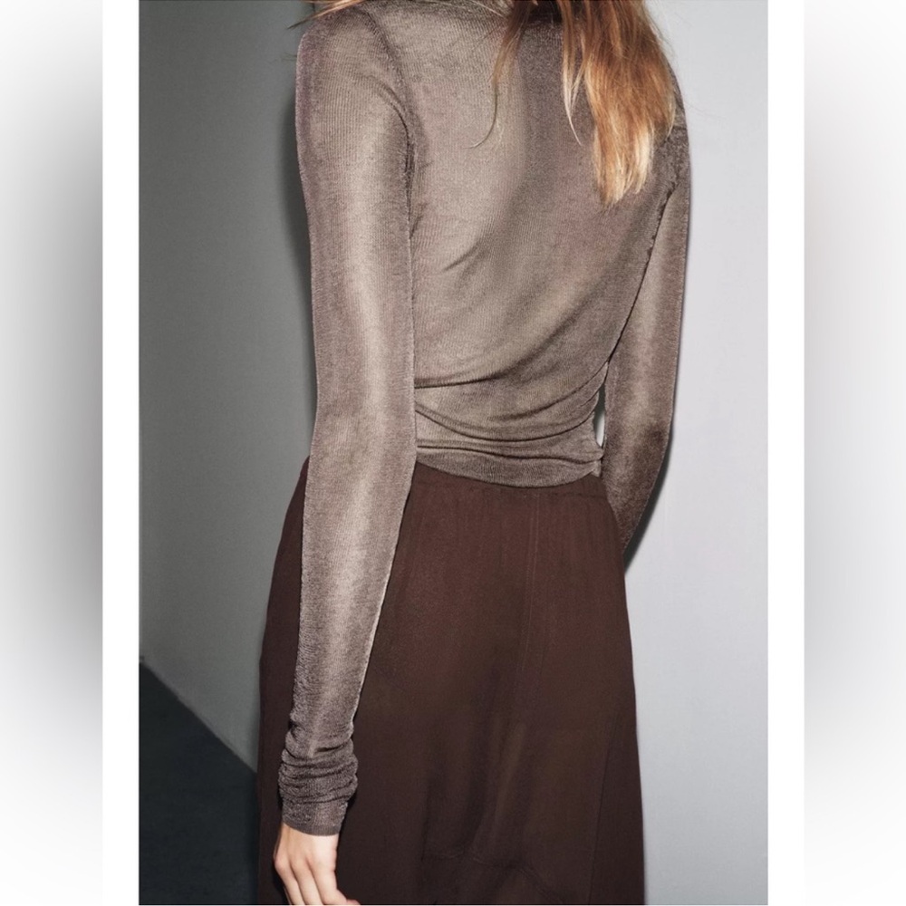 ZARA 100% VISCOSE KNIT BODYSUIT - Picture 2 of 10